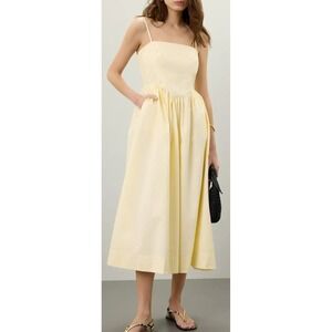 Ronny Kobo x RTR Women's Sleeveless Yellow Corset Midi Dress - Size 0